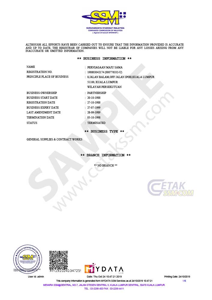 Business Information / Profile